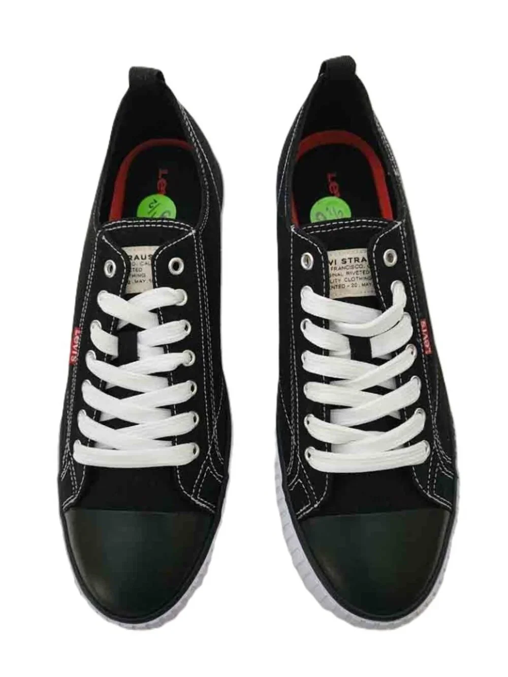 Levi's Strauss Canvas Low-Top Sneaker Shoes Black 510361-01A1 New Men's Size 9.5